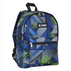 #1045KP-BLUE/GREEN GEO - Basic Pattern Backpack