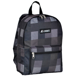 #1045KP-CHARCOAL/GRAY PLAID - Basic Pattern Backpack