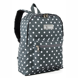 #1045KP-GRAY/WHITE DOTS - Basic Pattern Backpack