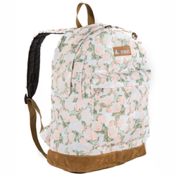 #P1045GL-VINTAGE FLORAL - Suede Bottom Pattern Backpack
