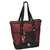 #1002DLX/BURGUNDY/CASE - Zippered Bottom Compartment Large Tote Bag - Case of 30 Tote Bags