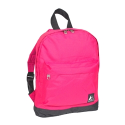#10452/HOT PINK BLACK/CASE - Mini Backpack with Front Zippered Pocket - Case of 30 Backpacks