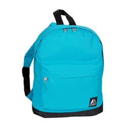 #10452/TURQUOISE BLACK/CASE - Mini Backpack with Front Zippered Pocket - Case of 30 Backpacks