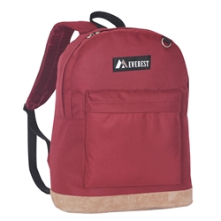 #1045GL/BURGUNDY/CASE - Suede Bottom Backpack - Case of 30 Backpacks