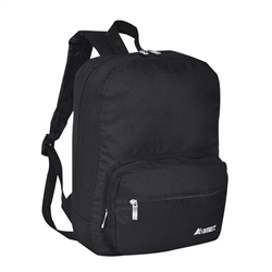 #2045S/BLACK/CASE - Small/Junior Backpack with Two Front Zippered Pockets - Case of 30 Backpacks
