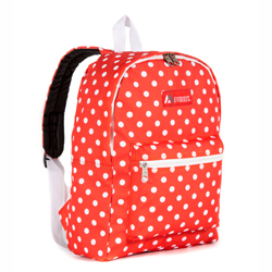#1045KP-TANGERINE/WHITE DOTS - Basic Pattern Backpack