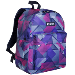 #2045P-PURPLE/PINK GEO - Classic Pattern Backpack