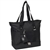 #1002DLX/BLACK/CASE - Zippered Bottom Compartment Large Tote Bag - Case of 30 Large Tote Bags