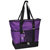 #1002DLX/DARK PURPLE/CASE - Zippered Bottom Compartment Large Tote Bag - Case of 30 Tote Bags
