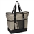#1002DLX/KHAKI/CASE - Zippered Bottom Compartment Large Tote Bag - Case of 30 Tote Bags