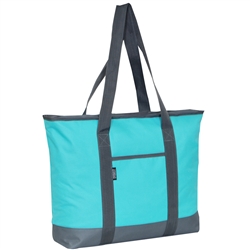 #1002DS/AQUA BLUE/CASE - Large Tote Bag - Case of 40 Large Tote Bags