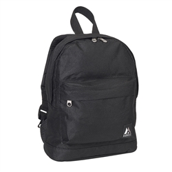 #10452/BLACK/CASE - Mini Backpack with Front Zippered Pocket - Case of 30 Backpacks