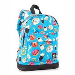 #10452P/DONUTS/CASE - Mini Pattern Backpack with Front Zippered Pocket - Case of 30 Backpacks