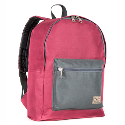 #1045CB-BURGUNDY/CHARCOAL - Basic Color Block Backpack