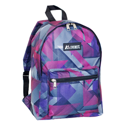 #1045KP-PURPLE/PINK GEO - Basic Pattern Backpack