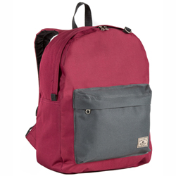 #2045CB-BURGUNDY/CHARCOAL - Classic Color Block Backpack