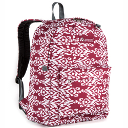 #2045P-BURGUNDY/WHITE IKAT - Classic Pattern Backpack