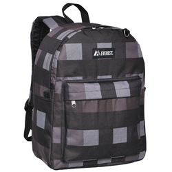 #2045P-CHARCOAL/GRAY PLAID - Classic Pattern Backpack