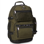 #3045R/OLIVE BLACK/CASE - Oversized Deluxe Backpack - Case of 20 Backpacks