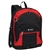 #3045SH/RED BLACK/CASE - Two-Tone Backpack with Mesh Pockets - Case of 30 Backpacks