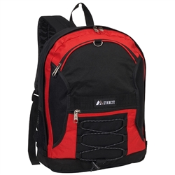 #3045SH/RED BLACK/CASE - Two-Tone Backpack with Mesh Pockets - Case of 30 Backpacks