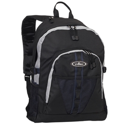#3045W/NAVY GRAY BLACK/CASE - Large Storage Backpack with Organizer - Case of 30 Backpacks