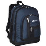 #5045/NAVY BLACK/CASE - Double Compartment Backpack with Organizer - Case of 30 Backpacks