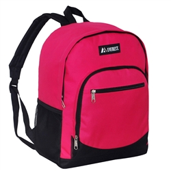 #6045/HOT PINK/CASE - Casual Backpack with Dual Side Mesh Pockets - Case of 30 Backpacks