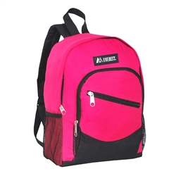#6045S/HOT PINK BLACK/CASE - Small/Junior Slant Backpack - Case of 30 Backpacks