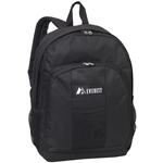 #BP2072/BLACK/CASE - Backpack with Front & Side Pockets - Case of 30 Backpacks