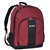 #BP2072/BURGUNDY BLACK/CASE - Backpack with Front & Side Pockets - Case of 30 Backpacks