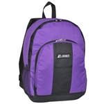 #BP2072/PURPLE BLACK/CASE - Backpack with Front & Side Pockets - Case of 30 Backpacks