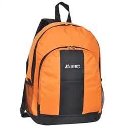 #BP2072/ORANGE BLACK/CASE - Backpack with Front & Side Pockets - Case of 30 Backpacks