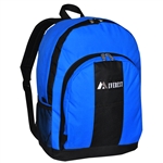 #BP2072/ROYAL BLUE BLACK/CASE - Backpack with Front & Side Pockets - Case of 30 Backpacks