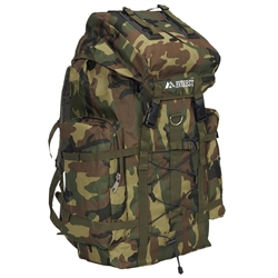 #C8045D/WOODLAND CAMO/CASE - Camouflage Hiking Backpack - Case of 10 Hiking Backpacks